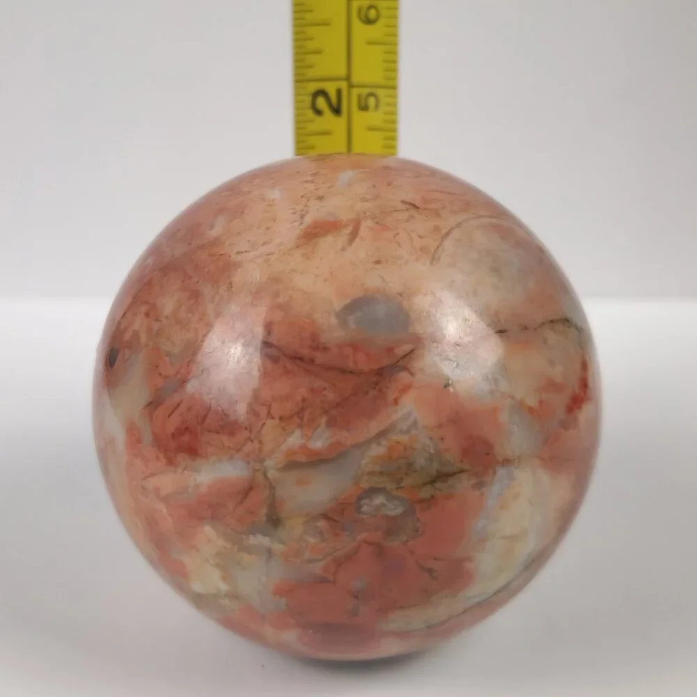 Natural Red Jasper Sphere Polished Ball‎ with Flat Bottom Paperweight